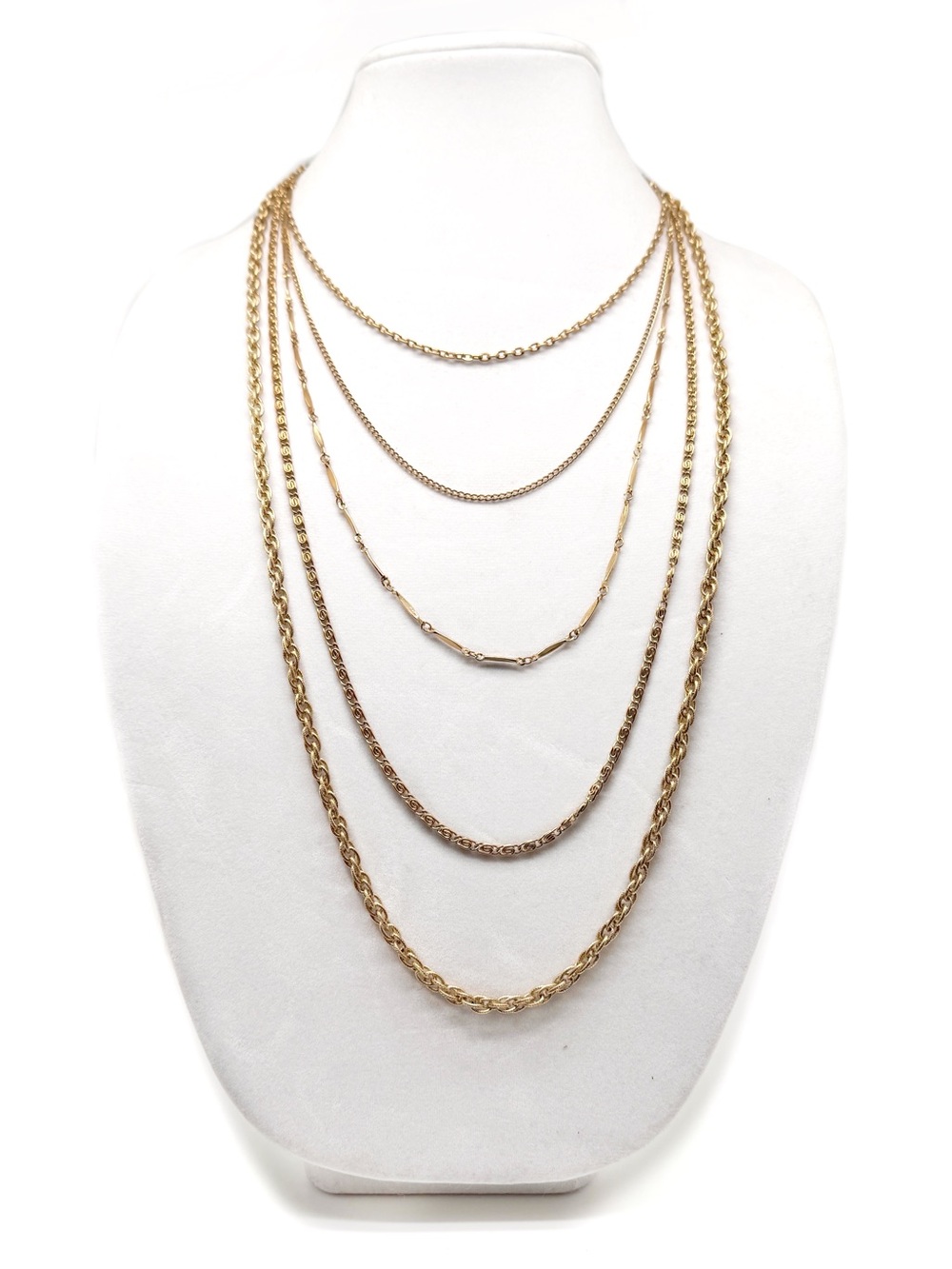 Vintage Multistrand Goldtone Chain Necklace